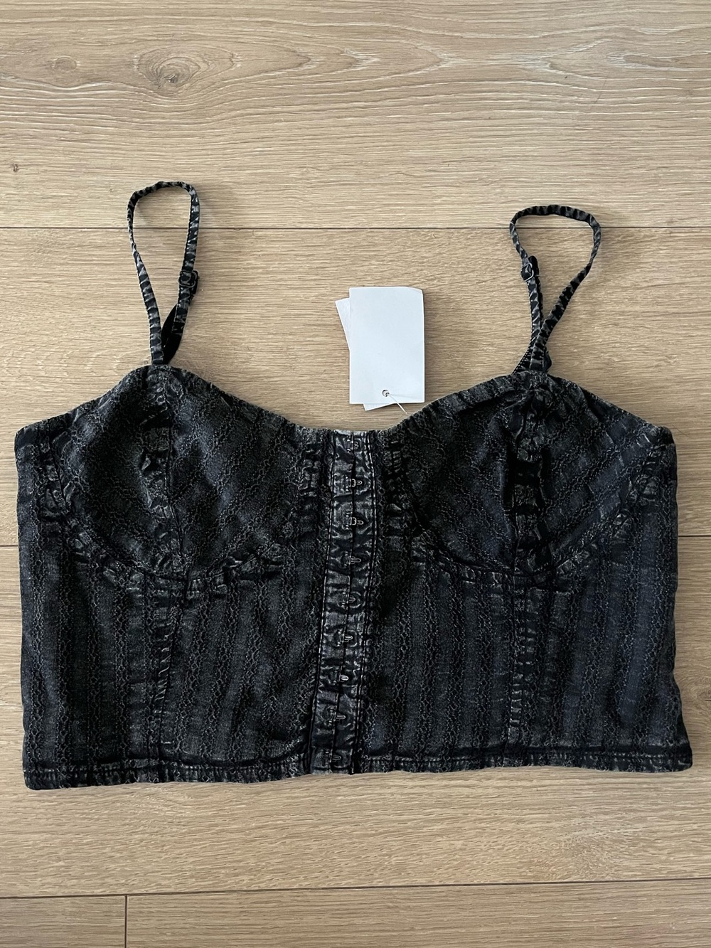 Black Eyelet Blasted Corset - Brand New